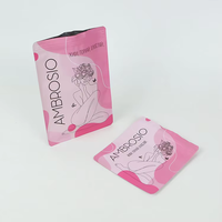 Sachet rose mat personnalisé en gros pour emballage de masques cosmétiques et de soins de la peau, sac en Mylar thermoscellable, pochette plate givrée à fermeture éclair