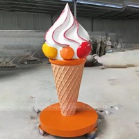 Sculpture géante de cône de crème glacée en fibre de verre réaliste, personnalisable en couleur et en taille, de haute qualité, pour extérieur et jardin, marque Xintuo