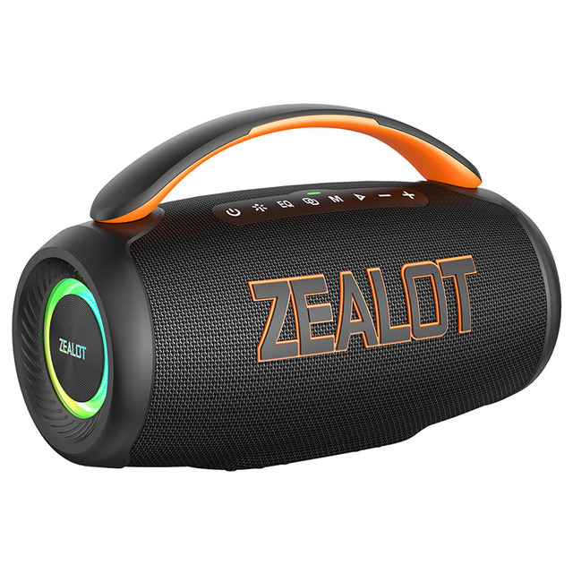 Original ZEALOT P12 60W Portable Speaker IPX6 Waterproof RGB Lights TWS USB/TF/AUX Party Speaker