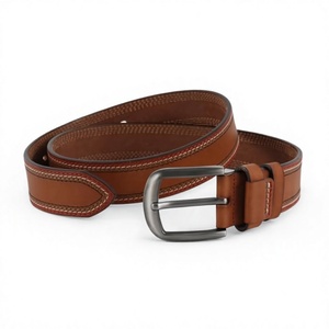 Ceinture en cuir de vachette vintage pour homme, boucle en acier, design carré, accessoires de mode, qualité supérieure, prix de gros - Product Image 2