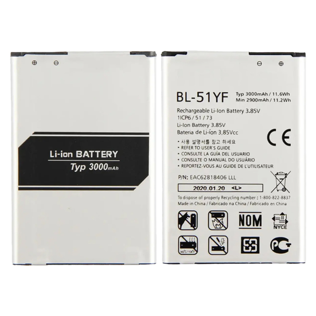 Factory Replacement Original Mobile Phone Battery for LG G3 G4 G5 G6 V10 V60 E63 G8 Thinq Litium Battery