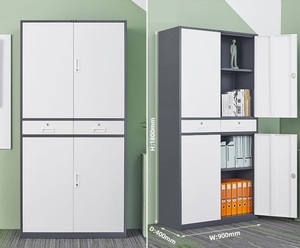 Factory Direct Sales 2 Swing Door Middle <b>Drawers</b> Office Files Storage Cabinet - Product Image 5