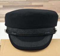 Gorro de Marinero de la Marina Británica, Estilo Gorra Plana para Otoño e Invierno, para Mujer, Talla Grande