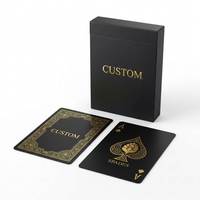 Cartes à jouer personnalisées en PVC noir mat, jeu de poker, cartes promotionnelles pour bar et pub, résistantes à l'eau et aux taches, haute brillance