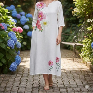 Tissu en lin doux de qualité supérieure vert olive pour vêtements féminins, tissu imprimé numérique en polyester doux effet lin, 100% polyester - Product Image 1