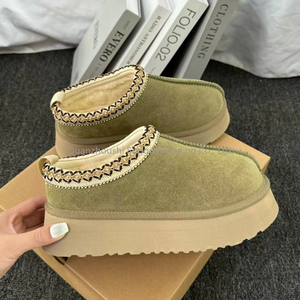 Botas de nieve de alta calidad para mujer, con suela gruesa, acolchadas, cálidas, a la moda, de cuero genuino. - Product Image 3