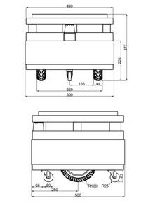 50 किलो पेलोड छोटे आकार के मिनी पहिया रोबोट चेसिस छोटे डिलीवरी कार मोबाइल रोबोट प्लेटफॉर्म संकीर्ण क्षेत्र रोबोट - Product Image 6
