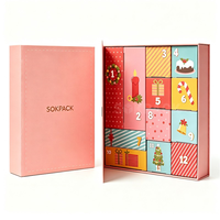 Boîte de calendrier de l'avent personnalisée écologique avec 12 compartiments vides pour desserts de fêtes, emballage cadeau pour bonbons
