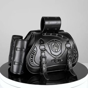 Bolsa Feminina Punk Personalizada Atacado em Couro PU com Zíper Impermeável para Armazenamento Traseiro em Vários Modelos Harley Rock - Product Image 1