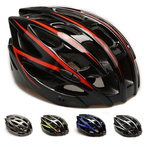 Casque de vélo moulé en une seule pièce, unisexe, respirant, avec 26 plus ouvertures d'aération, motif rayé noir - Product Image 5