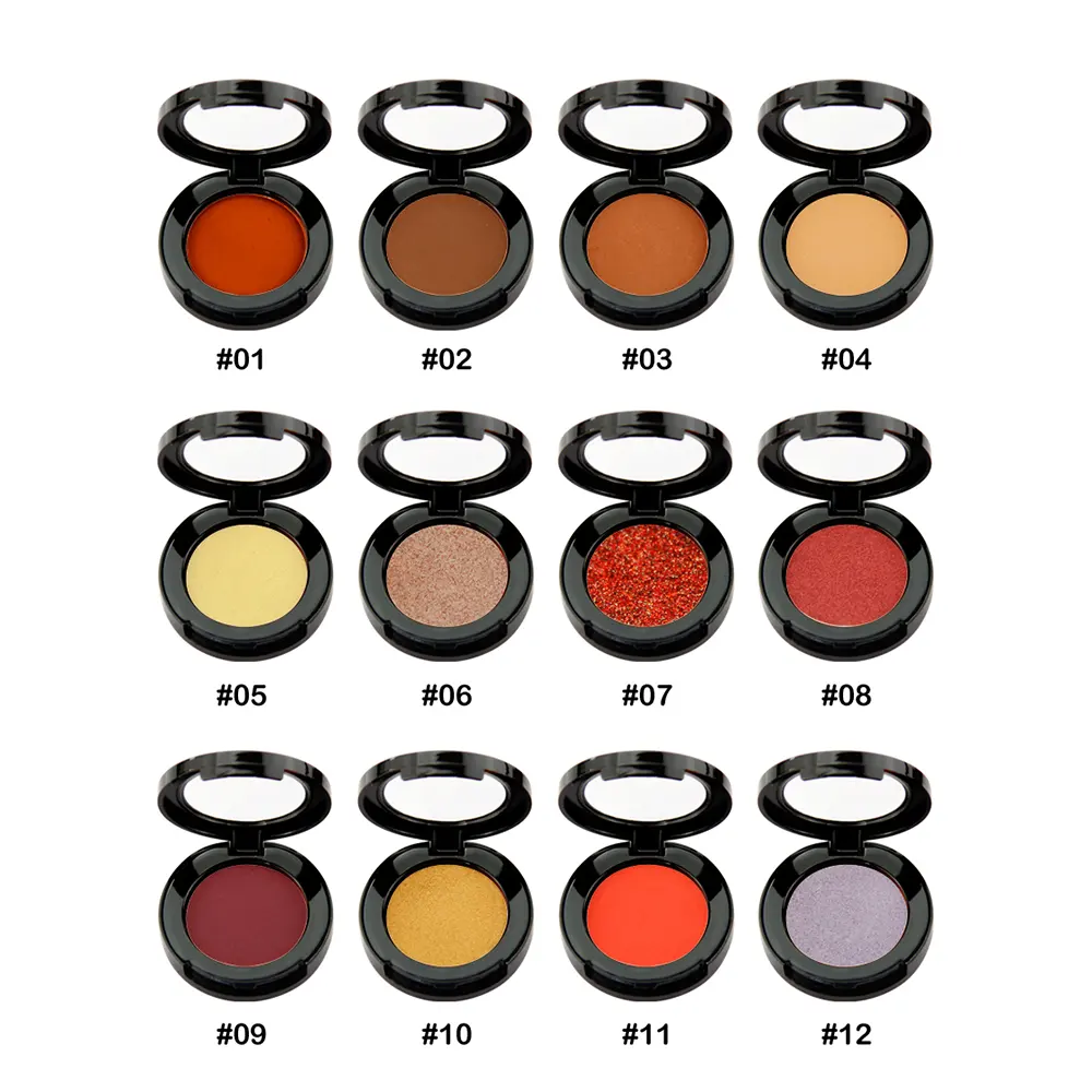 Personalizza il tuo logo beauty cosmetic makeup eyeshadow eye shadow pigment, Private label round single pressed eyeshadow eye shadow