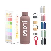Botella de Agua Deportiva Personalizada con Impresión UV, Termo de Acero Inoxidable de 500 ml con Correa