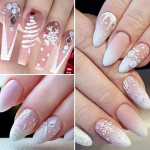 Ensemble de 6 paillettes pour ongles, paillettes blanches dorées effet sucre, poudre de sucre pour ongles, décoration de manucure scintillante - Product Image 5