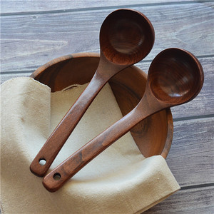 China al por mayor logotipo personalizado Hotel marrón oscuro mango largo gran olla caliente <span class=keywords><strong>Ramen</strong></span> de madera <span class=keywords><strong>cuchara</strong></span> de sopa <span class=keywords><strong>para</strong></span> vajilla - Product Image 3
