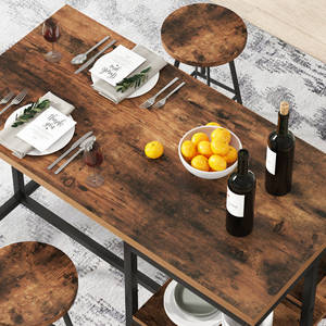 <span class=keywords><strong>Table</strong></span> <span class=keywords><strong>de</strong></span> <span class=keywords><strong>cuisine</strong></span>/îlot <span class=keywords><strong>de</strong></span> salle à manger convertible <span class=keywords><strong>en</strong></span> bois <span class=keywords><strong>de</strong></span> style industriel moderne avec rangement, expédiée par la poste - Product Image 5