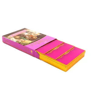 مخصص طباعة عالية الجودة الذهب سطح السفينة بطاقات للعب بطاقات التارو مع كتاب التارو بطاقات أوراكل مع حواف فضية
