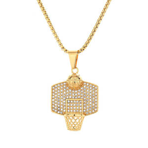 Hip Hop athlétique sport panneau étanche en acier inoxydable Non ternir gratuit pendentif mode bijoux collier pour hommes en gros - Product Image 6