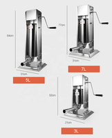 Nouvelle Offre Spéciale BAOKANG – Machine à Saucisses Manuelle Commerciale et Domestique en Acier Inoxydable 7L – Remplisseuse de Viande pour Restaurants et Hôtels