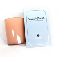 FENGJUN personnalisé crème verre bougie pot élégant mariage populaire opaque verre conteneur Posh autocollants pour noël cire de soja