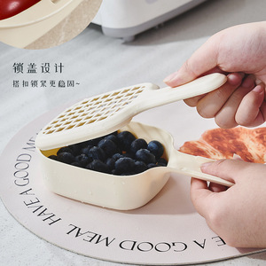 Fruit Washing <b>Basket</b> With Handle Pale Yellow Mini Vegetable Filter <b>Drain</b> <b>Basket</b> For Kitchen Use - Product Image 3