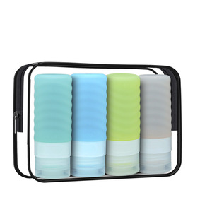 Silicone Dispensing Bottle 90ml Translucent Threaded Leak Proof Portable For Travel <b>Toiletries</b> Skincare - Product Image 1