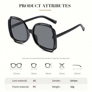 Lunettes de soleil surdimensionnées carrées vintage rétro 2023 avec logo personnalisé, monture irrégulière, pour femmes - Product Image 4