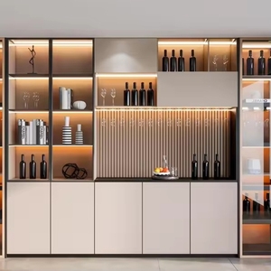 Mueble Bar Multifuncional para Sala <span class=keywords><strong>de</strong></span> Estar con Almacenamiento para Vajilla y Electrodomésticos <span class=keywords><strong>Pequeños</strong></span>, Ideal para Uso en el Hogar - Product Image 3