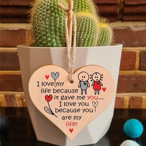 Etiqueta Colgante de Madera Ecológica con Grabado, Regalo Romántico para Enamorados, Tamaño y Diseño Personalizables - Product Image 5