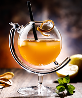Verres à cocktail en forme de globe gravé, vente chaude, globe transparent en cristal, verre à whisky, verre à vin, verres à boire pour cocktail