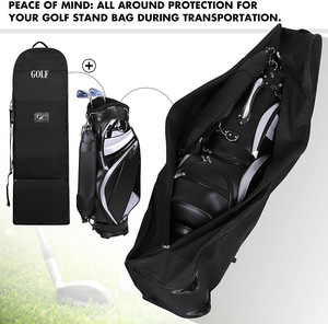 Sacs <span class=keywords><strong>de</strong></span> <span class=keywords><strong>golf</strong></span> en nylon 600D pratiques et durables, sacs <span class=keywords><strong>de</strong></span> voyage souples pliables avec grande capacité, roues d'avion - Product Image 2