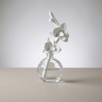 Diffuseur de parfum solide en pierre aromatique, fait main, avec fleur en porcelaine, en bouteille de verre de 100 ml, écologique, pour la maison, à base d'huile essentielle