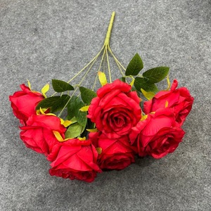 7 têtes soie Rose bouquet fleurs artificielles Bush <span class=keywords><strong>Roses</strong></span> fleurs artificielles Bouquet en vrac pour mariage maison fête décor nouveau - Product Image 3