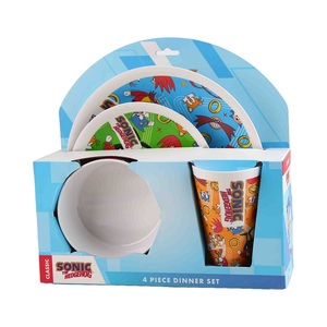 Juego de Vajilla Redonda de 4 Piezas de Sonic the Hedgehog, Vajilla Infantil de Plástico Irrompible con Diseño de Dibujos Animados, Vietnam - Product Image 1