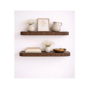Étagère flottante cannelée arrondie |   Étagère à livres cannelée |   Étagères de style Mid-Century Modern - Product Image 3