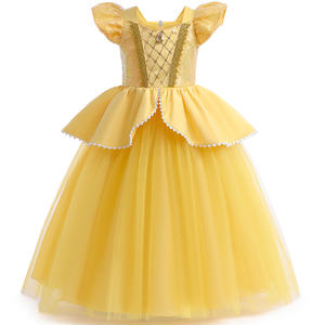 FSMKTZ Robe de princesse enchanteresse pour filles Cosplay <span class=keywords><strong>La</strong></span> <span class=keywords><strong>Belle</strong></span> <span class=keywords><strong>et</strong></span> <span class=keywords><strong>la</strong></span> <span class=keywords><strong>Bête</strong></span> Costume Robe de performance en tulle - Product Image 1