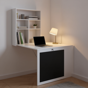 Scrivania da Parete Bianca con Superficie in Plastica, Arredo Ufficio - Product Image 2