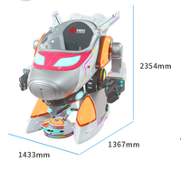 Robot Pengendara Listrik Aviark Warrior 2 Pemain untuk Anak-Anak, Wahana Petualangan untuk Penggunaan di Pusat Perbelanjaan, Robot Pengemudi untuk Anak-Anak