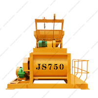 Machine concrète de mélangeur de béton de type fixe efficace de mélange élevé, mélangeur concret du double axe JS750 horizontal