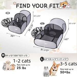 Three-in-One Pet Camping Tent Large Interior Space for Rest & Play Easy-to-Fold & Install Cat Carrier - Product Image 2