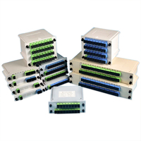 Equipo de Fibra Óptica FTTH, Divisor PLC en Caja LGX 1X32 1X64 SC APC UPC G657A1, Divisor de Fibra Óptica en Cassette