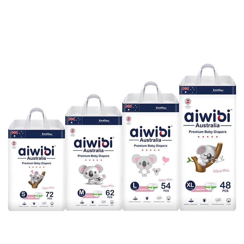 AIWIBI-حفاضات للأطفال, حفاضات صديقة للبشرة ذات جودة عالية ، حجم كامل ، جاف ورقيق للغاية ، فائقة النعومة ، للعناية بالطفل