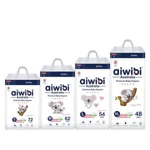 AIWIBI品牌亲肤婴儿尿布敏感皮肤高品质尿布全尺寸干超薄超柔软护理婴儿