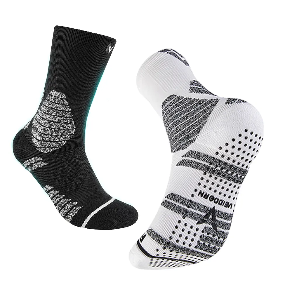 2020 Latest Design Customized Logo Compression Breathable Gym Running Sport Socks Men Women Anti-slip Silicone Basketball Socks