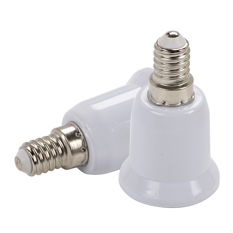 White E14 to E27 conversion lamp holder