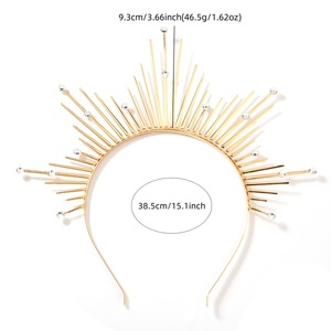<span class=keywords><strong>Serre</strong></span>-têtes en <span class=keywords><strong>métal</strong></span> style bohème vintage éco-responsables pour femmes, costume de déesse du soleil pour Halloween, pour fêtes costumées - Product Image 5