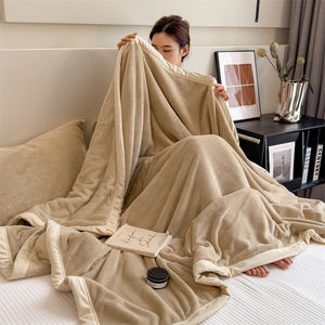 Selimut bulu kura-kura emas berat badan tinggi kustom selimut penutup beludru susu dua sisi tebal multifungsi Kelas a - Product Image 2