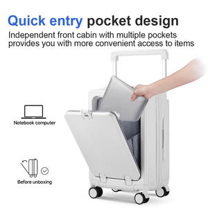 Nouveau Style Valise PC Rigide Durable à Poignée Large et Ouverture Frontale Bagage Multifonction avec Port de Chargement USB pour le Voyage - Product Image 3