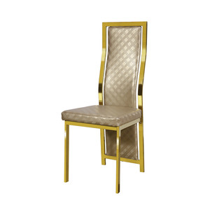 Nouvelle <span class=keywords><strong>Chaise</strong></span> de Salle à Manger Moderne Personnalisée avec Cadre en Métal Doré et Siège en Cuir - Product Image 2