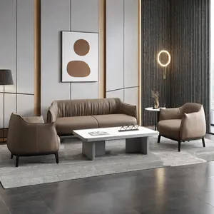 Sofa kantor kombinasi kreatif, mewah, kelas atas Italia, desain kreatif minimalis, kulit, kombinasi kreatif