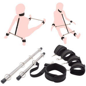 Herramientas de Entrenamiento BDSM, Restricción de Extremidades con Barra de Metal, Esposas para Manos y Tobillos, Restricción de Manos y Pies, Barra Separadora de Piernas Ajustable para Sexo - Product Image 1